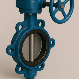 Vanne papillon manuelle à vis sans fin à bride en acier inoxydable de haute qualité personnalisable pour applications générales - Product Image 1