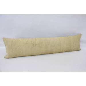 Sutil lana a rayas Ikat almohada bordada Beige 12x48 pulgadas lujo Floral Vintage patrón tejido técnica para ropa de cama portátil - Product Image 3