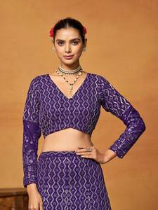 Modern Cultural Style Celebrity Inspired Faux Georgette Fabric Sequence Work Fancy Lahenga Choli With Cancan& <b>Canvas</b> Attach - Product Image 6