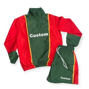Best Quality Men Wholesale Windbreaker Nylon <b>Tracksuit</b> 2 Piece Set Custom Logo Nylon Blank windbreaker set - Product Image 5