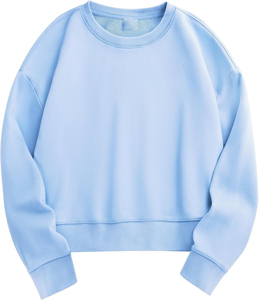 Cropped Women's Winter <b>Hoodie</b> 100% Cotton Long Sleeve Batwing Sleeve Lined Oversized <b>Fleece</b> 360g - Product Image 4