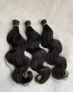 La double trame dessinée de cheveux humains indiens vierges de qualité de luxe faisceaux extensions noires naturelles - Product Image 3