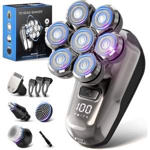 Rasoir Électrique Rechargeable USB pour Hommes, 7 Têtes Flottantes Rotatives, Affichage LED, Utilisation Humide/Sèche, IPX7, Toilettage Corporel - Product Image 4