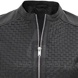 Chaqueta de Cuero Tejida Transpirable y Ecológica de Alta Calidad para Mujer, Diseño Personalizable de Invierno, Cuello Alto Sólido - Product Image 5