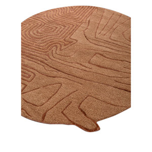 พรมขนสัตว์ผสมวิสโคสทอมือ ลายเส้นนามธรรมสีแดงส้ม รูปทรงสี่เหลี่ยมผืนผ้า สำหรับบ้าน ห้องโถง รุ่น TNQ-1124 พรมปูพื้นห้อง - Product Image 2