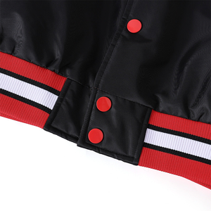 Blouson Bomber Noir de l'État de l'Illinois, Premium, Personnalisé, Brodé, Imperméable, Coupe-Vent, Fermeture Éclair Réversible sur le Devant - Product Image 6