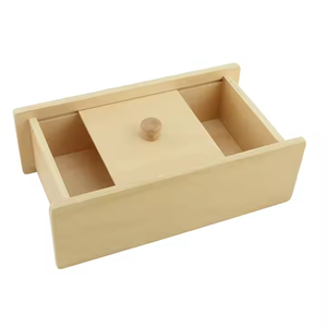 LT038 Boîte à jouets éducative en bois Montessori écologique avec couvercle coulissant personnalisable pour enfants par Crescent Crafts - Product Image 4