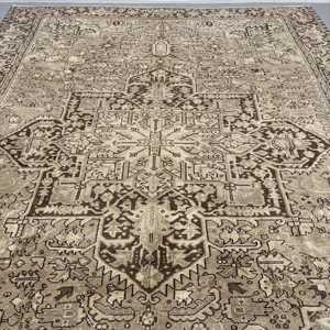Alfombra Turca Vintage de 9.3x12.8 pies (282x391 cm), Alfombra Abstracta Marrón Beige - Product Image 5
