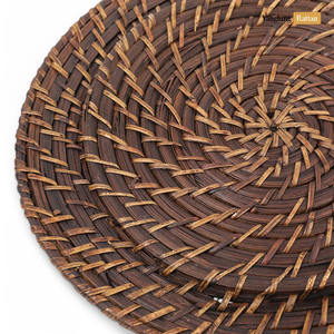Vente en gros rétro bambou pour chargeur assiette tapis classique marron tissé à la main vaisselle de mariage tampon tissé en osier durable pour écologique - Product Image 4