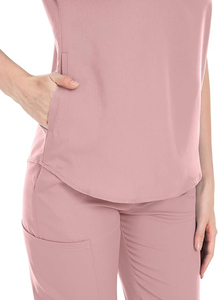 Scrubs médicaux personnalisés unisexe toile extensible dans les 4 sens uniformes hospitaliers à la mode ensembles uniformes d'infirmière OEM uniformes hospitaliers - Product Image 4