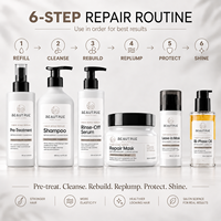 Kit de Soins Capillaires Professionnel OEM pour la Réparation des Cheveux Abîmés : Prétraitement, Shampoing, Masque, Sérum, Huile Biphasée – Routine de Traitement en Salon