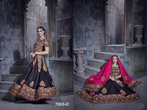 Designer de haute qualité fantaisie tenue indienne Art soie Lehenga Choli avec Dupatta avec Gamthi et Aari travail au prix de gros - Product Image 5