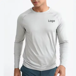 Camiseta al por Mayor para Hombre, de Algodón, Lisa, Negra, Transpirable, Cuello Redondo, Manga Larga, 250g, 100% Algodón - Product Image 4