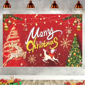 Tissu de fond personnalisable pour décorations murales de fête de Noël - Product Image 3