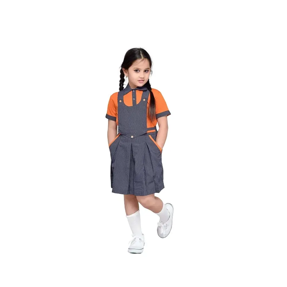 Uniforme escolar 100% algodão macio e confortável para crianças, conjunto de uniforme pré-primário a taxa razoável