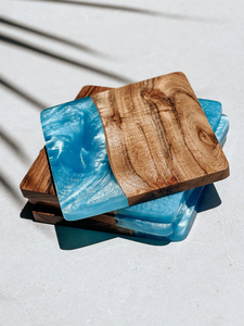 ที่รองแก้วไม้เป็นมิตรกับสิ่งแวดล้อมทำจากเรซินงานฝีมือสไตล์นางฟ้าที่ทันสมัยทำด้วยมือสำหรับธุรกิจและของขวัญ - Product Image 6