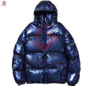 Tendance industrielle Vestes bouffantes d'hiver Streetwear respirantes et coupe-vent avec col montant et logo sur le devant en toile personnalisées pour hommes - Product Image 2