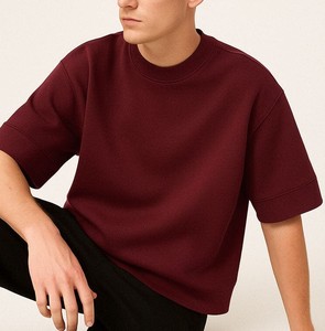 Custom Logo Men's O-Neck <b>Drop</b> Shoulder Oversized Tee Shirt Ultra Soft Breathable 100% Cotton Great Quality Print Pattern 300g - Product Image 5
