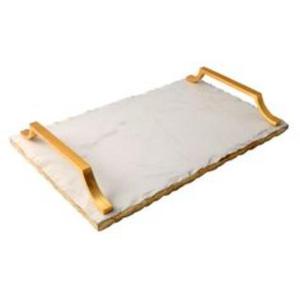 Bandeja de servicio de resina con patrones barrocos vintage, elegancia artística, acabado de alto brillo, ideal para entretenimiento en el hogar de lujo - Product Image 4