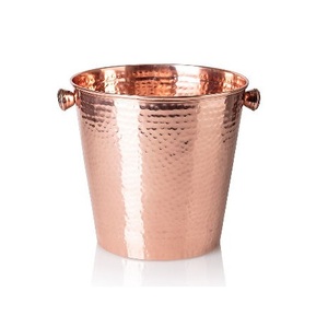 2025 Hammered Wine Cooler Basket <b>Drinkware</b> Latest Design Stainless Steel Ice Basket Modern Style Silver Color Beverage Tub - Product Image 5