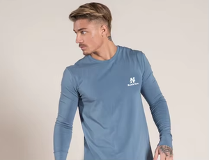 Camiseta de Manga Larga con Textura Waffle, Personalizada con Relieve, para Hombre, Diseño Sólido, 100% Poliéster, Estilo Urbano, Resistente a las Arrugas - Product Image 4