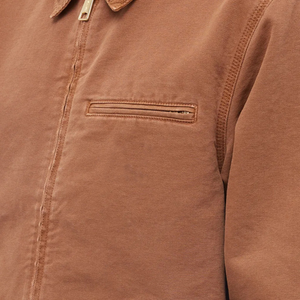 แจ็กเก็ตผ้าใบผ้าฝ้ายทันสมัยสำหรับผู้ชายใหม่แจ็กเก็ตผ้าแคนวาสสีล้วนแบบวินเทจสำหรับฤดูหนาวเสื้อกันลม - Product Image 5