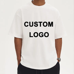 OEM Premium cuello grueso personalizado peso pesado de gran tamaño camiseta en blanco 300gsm 240 GSM 100% algodón unisex camiseta de gran tamaño - Product Image 3