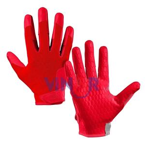 Custom Leather American Football Receiver <b>Gloves</b> for Adults & Youth <b>Waterproof</b> High Quality Manufacturer in Pakistan - Product Image 1
