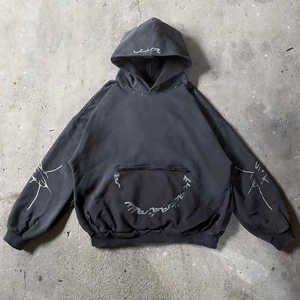 Fabricant Distressed Vintage Men Hoodie Stonewashed Oversized Hoodies High Quality Street Wear Y2K Boxy Fit Hoodie - Product Image 5