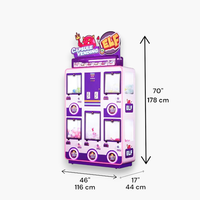 Distributeur automatique de jouets Elf Capsule, 5 compartiments, LED multicolores, fonctionne avec des pièces de monnaie