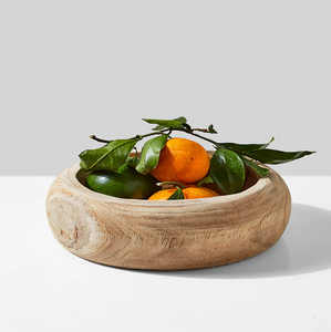 Bol à salade en bois naturel poli blanc avec ensemble de serveurs Grand bol en bois massif avec cuillère pour salades de fruits - Product Image 4