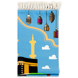 Tapis de prière pour enfants, impression numérique en soie, conception personnalisée, cadeau de ramadan, cadeau de mariage à motif floral musulman, nouveau - Product Image 3