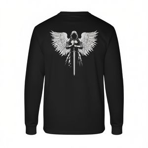 Camiseta de manga larga de San Miguel Arcángel Guerrero Protector, cuello redondo unisex, regalo religioso, talla para adultos - Product Image 2