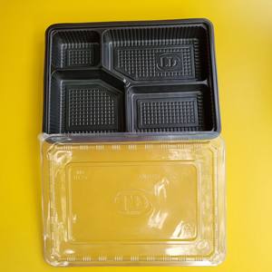 Low MOQ Most Popular <b>Products</b> for 2025 Factory 2 Compartments Disposable <b>Plastic</b> Food Container with Lid Black Color Takeaway - Product Image 5
