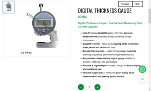 Digital <b>Thickness</b> Gauge 12.7mm Pearl Bead Measuring Tool High Precision for Clock Repair Tools Hand Tool |Item No GS-946A - Product Image 3