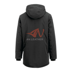 Veste d'hiver décontractée pour homme de haute qualité, capuche réglable, impression de logo personnalisée, motif uni, fermeture éclair, pour la conduite - Service OEM - Product Image 2