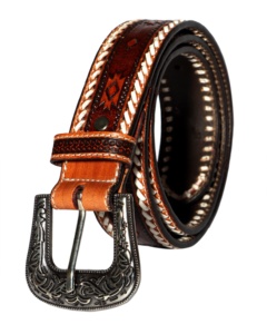Polo fait main personnalisé pour hommes avec ceinture usinée occidentale en cuir véritable de qualité supérieure prix compétitif OEM de l'Inde - Product Image 6