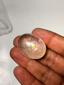 บุษราคัมทรงหลังเบี้ยธรรมชาติตัดด้วยเอฟเฟกต์สีรุ้งที่งดงาม - Product Image 5