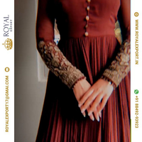 Georgette longue robe à la mode design décontracté très belle combinaison de couleurs avec bas prix vente en gros