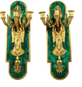 Tasse à thé en malachite de luxe élégante exclusive Sculpture en métal en laiton de qualité supérieure pour décoration murale Accessoires pour la maison écologiques - Product Image 5