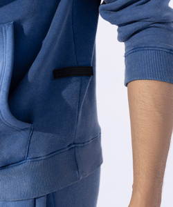 Vente en gros de sweats à capuche délavés à l'acide en coton et polyester avec logo privé pour hommes - Product Image 2