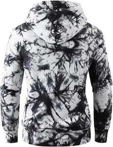 Sudadera con capucha y cremallera para hombre, de alta calidad, a la moda, con efecto tie-dye, con bolsillos, ecológica, transpirable, diseño personalizado, venta al por mayor - Product Image 4