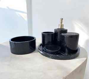 High Quality Eco-Friendly Hand-painted Customized Color Modern Design Resin 6-Piece Bathroom <b>Accessories</b> Set for Home <b>Decoration</b> - Product Image 3