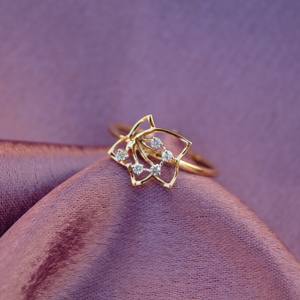 Anillo con forma de flor de diamante Natural certificado IGI, oro de 18 quilates, ligero, minimalista, elegante, atemporal, Moderno - Product Image 1