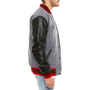 Veste de survêtement à capuche pour homme de grande taille, design haut de gamme, en laine/cuir de haute qualité, style streetwear - Product Image 3