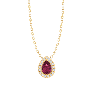 Chaîne en argent sterling plaqué or de 18 pouces avec pendentif en pierre précieuse tourmaline taille poire, pendentifs et breloques raffinés - Product Image 6
