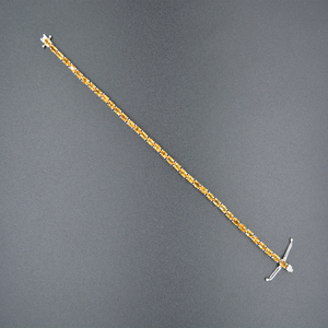 925 Sterling <b>Silver</b> Real Gemstone Designer Tennis <b>Bracelet</b> <b>Solid</b> Fine Jewelry for Weddings Parties Trendy Citrine Manufactured - Product Image 3