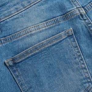 Jeans Rectos de Cintura Media para Mujer, Personalizados, de Mezclilla Elástica, con Cierre de Botones, Lavado Arena, Casuales, de Secado Rápido, Premium y a la Moda - Product Image 5