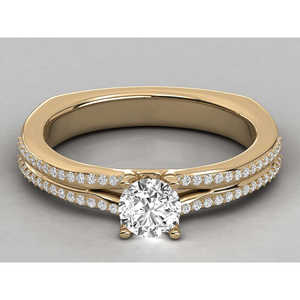 Bague solitaire en or 10 carats avec diamant brillant - Product Image 3