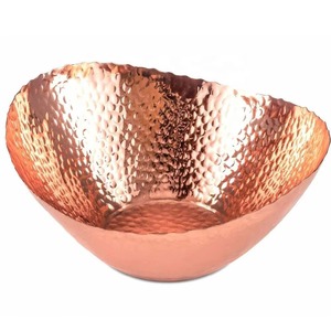 Bol décoratif élégant en métal martelé à la main avec bol à fruits moderne de pièce maîtresse fini en nickel idéal pour le comptoir de cuisine - Product Image 6